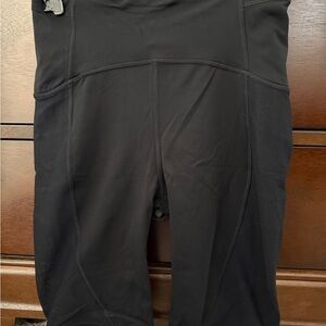 Lululemon black biker shorts with mesh side